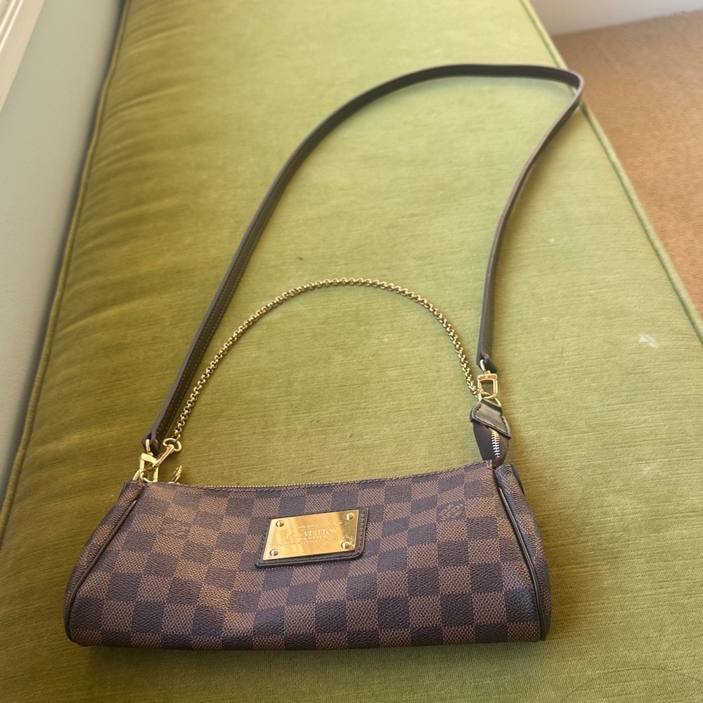 Designer Brown Checkered Shoulder Bag never used was a gift